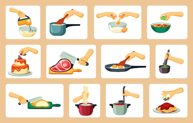 Step by step cooking process